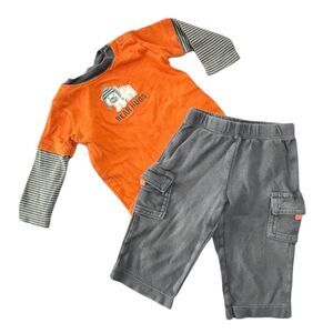 Carter’s | Boys Long Sleeve Bear Hugs T shirt Cargo Pants Outfit 6M